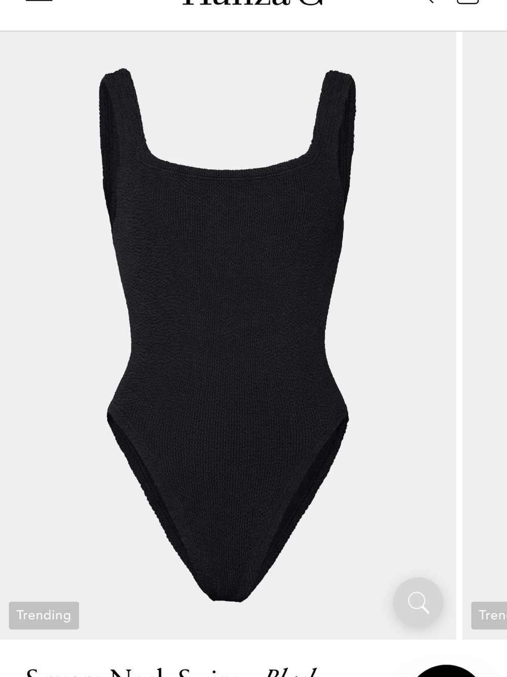 Hunza G  Square Neck One-Piece Swimsuit - One Size